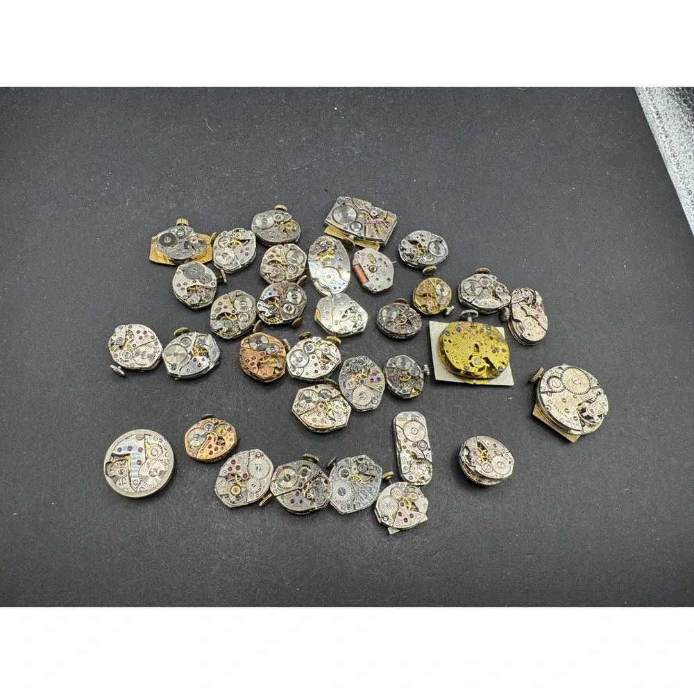 Vintage Rare Lot of 33 Automatic Movements Waltham Benrus Westfield Clinton